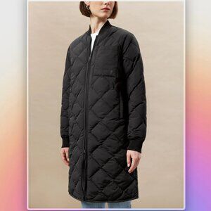 Frank & Oak The Skyline Reversible Maxi Bomber in Black